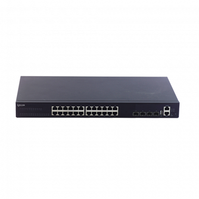 TECLINK SWITCH 24 PORTS GIGABIT + 4 PORTS FIBRE 10G MANAGEABLE L3