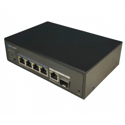 TECLINK SWITCH POE 4 PORTS GIGABIT DURCI (DC 12V-48V),SANS ALIMENTATIO