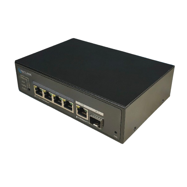 TECLINK SWITCH POE 4 PORTS GIGABIT DURCI (DC 12V-48V),SANS ALIMENTATION