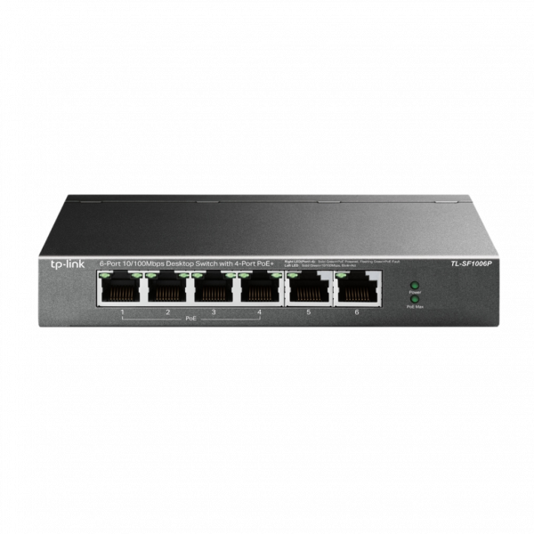 TPLINK Switch de bureau 6 ports 10/100 Mbps avec 4 ports PoE+