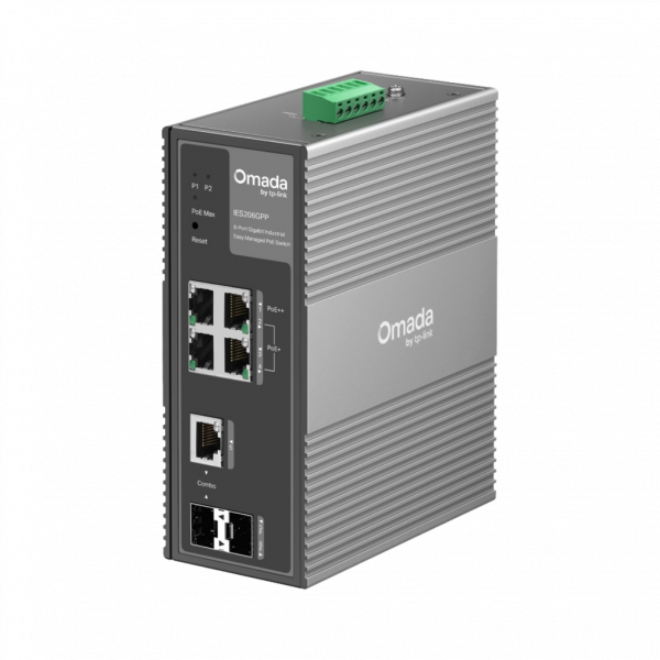 TPLINK Switch industriel Gigabit Omada 6 ports facile à gérer avec 3 ports PoE+ et 1 port PoE++