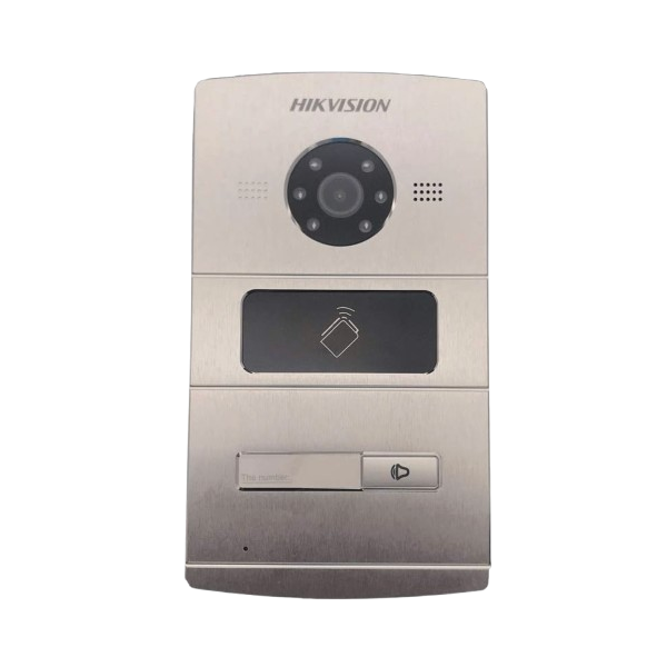 HIKVISION Platine vidéo encastre 1 BP 1.3Mp 120° IP65 + lecteur Mifare 13.56Mhz (DS-KV8102-IM)