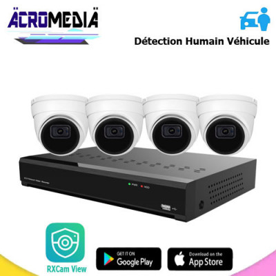 Kit PoE Acromedia 4 caméras 5MP | IP010
