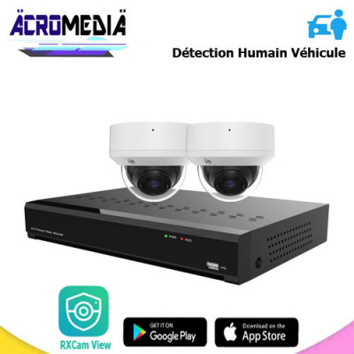 Kit PoE Acromedia 2 caméras 5MP | IP013