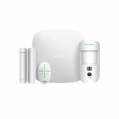 Kit alarme Ajax Cam HDR blanc avec Hub 2