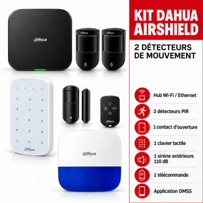Kit alarme Dahua 360° fumée et fuite | Acromedia